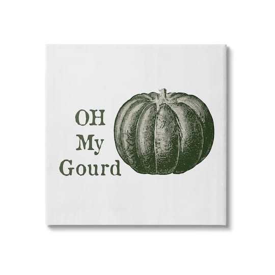 Stupell Industries Oh My Gourd Fall Pumpkin Canvas Wall Art